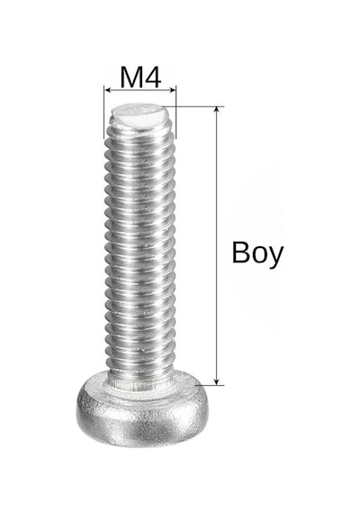 M4x10mm Ysb Vida Dın7985 Yıldız Silindir Başlı Civata Standart