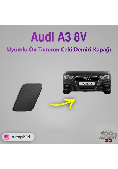 Audi A3 8v Uyumlu Ön Tampon Çeki Demiri Kapağı