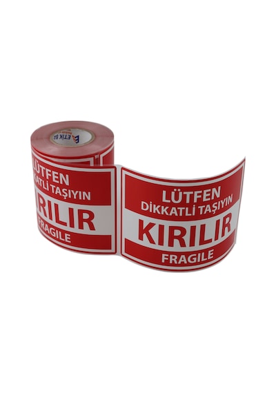 Büyük Boy Dikkat Kırılır Etiketi Fragile Label 100mm X 150mm 250 Adet