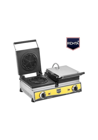 Remta Çiftli Çiçek Model Waffle Makinası Elektrikli 21 Cm Çap