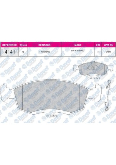 Fren Balatasi On Wva 24673 Dacia Logan Mcv 1.5Dci 1.6 16V 06-09 504613987