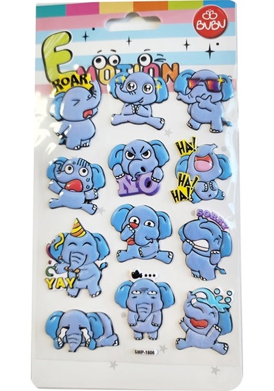 Bu-bu Emotıons Stickers Elephants 10.9x20.5 Bubu-swp-1806 Çok Renkli