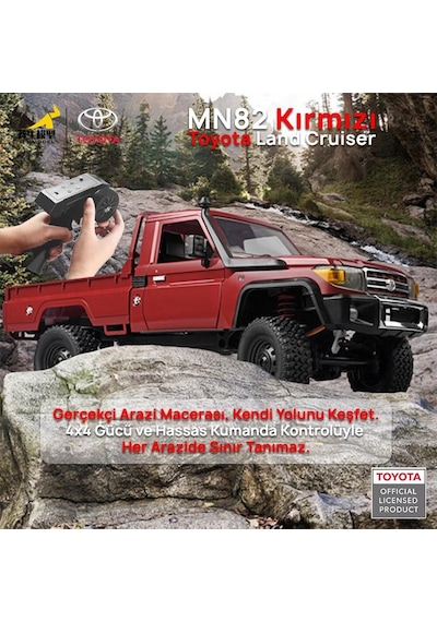 Mn Model Mn82 1/12 Toyota Land Cruiser Lc79 4wd Rc Model Crawler Offroad Uzaktan Kumandalı Araba Truck Rtr Lisanslı Kırmızı+dahili Işık Seti Mn-82 Mnmodel/mn82-red
