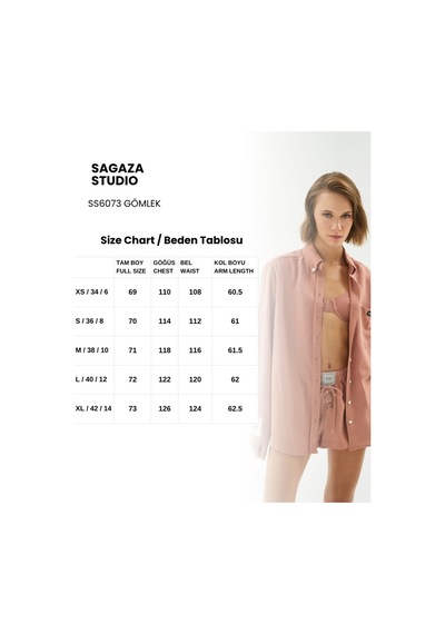 Sagaza Studio Ss6073 Keten Kadın Gömlek Kahverengi