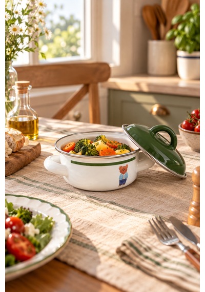 Bernardo Harmony Emaye Mini Pot 12 Cm Siyah