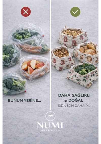 Balmumu Gıda Saklama Bezleri Premium 3 Lü Set 30 30 Cm - Cozy Kitchen Serisi Çok  Renkli