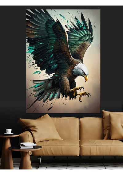 Ahşap Tablo Uçan Kartal Yağlı Boya