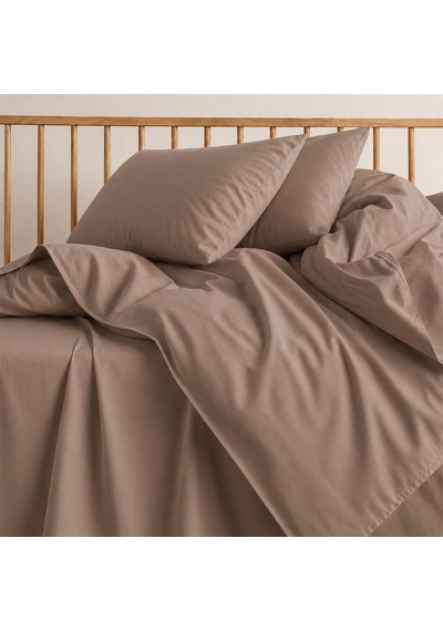 Lief Home %100 Pamuklu Sertifikalı Bebek Nevresim Takımı 100x150 63 Tel Dokuma Kutulu Gönderim Kahverengi