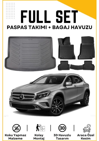Mercedes Gla 2014 Model Birebir Uyumlu Bagaj Havuzu+paspas Seti