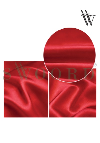 Swoord İpek Dokulu Saten Yastık Kılıfı Kırmızı 2 Adet 50x70cm 2 Adet Saten Tokalı Kırmızı