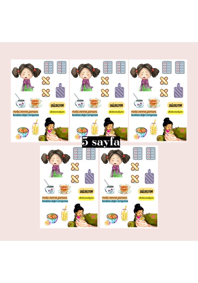 Hasta Modu Sticker Set 5 Sayfa Çıkartma