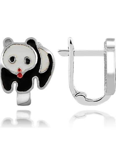 Panda Gümüş Çocuk Küpesi
