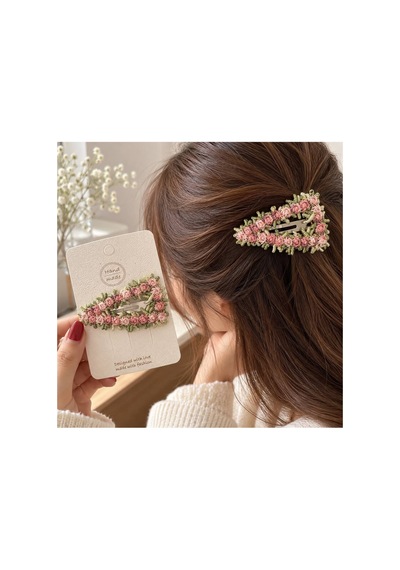 Çiçek Detaylı Üçgen Çıtçıt Saç Tokası - Pembe Pembe Üçgen - 923833735 Pembe Üçgen - 923833735 Pembe Üçgen