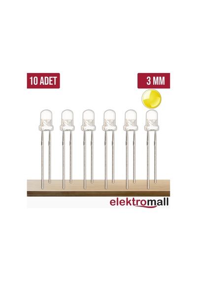 3Mm Şeffaf Led - 10 Adet Kırmızı