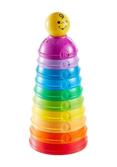 Fisher-price Numaralı Ve Sevimli Yüz Temalı Renkli Plastik Kaplar Bebekler İçin İnce Motor Becerisi Geliştirici Oyuncak