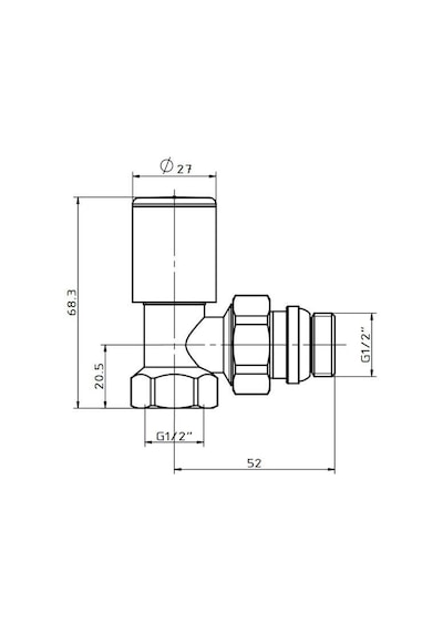 Fause Radyatör Havlupan Vanası Köşe Tip 1/2'' Krom Kvn101