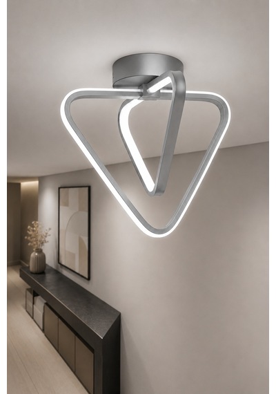 AvizeGO Urban Led Plafonyer Avize Beyaz Işık Gri