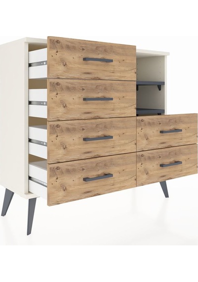 Arges Şifonyer 2 Raflı 6 Çekmeceli 88x30x80 Aytaşı-antrasit/çam Antrasit/çam Arges Şifonyer 2 Raflı 6 Çekmeceli 88x30x80 Aytaşı-antrasit/çam Antrasit/çam