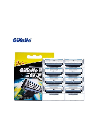 Gillette Mach3 Erkek Yüz Tıraş Bıçağı Güvenli Mach 3 Tıraş Yüz Jilet 8 Adet Manuel Sakal Tıraş Bıçağı