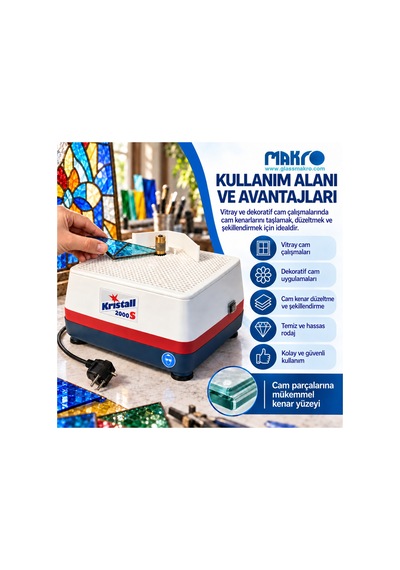 Kristall 2000s Vitray Cam Rodaj Ve Taşlama Makinesi