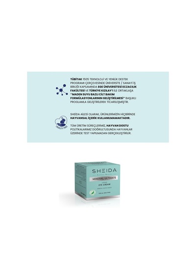 Sheida Mineral Ultimate Göz Kremi 20 Ml Kolajen &amp Hyaluronik Asitli, İnce Çizgi Karşıtı, Cilt Toparlayıc