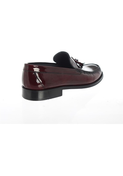 Erkek Bordo Kösele Taban Açma Deri Loafer
