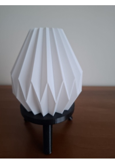 Geometrik Tasarım Tealight Mumluk- Mini Masa Lambası Beyaz -  Siyah