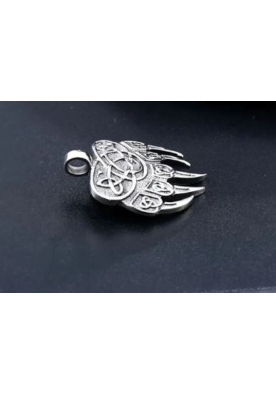 Paslanmaz Çelik Ayı Pençe Viking Kolye Gümüş