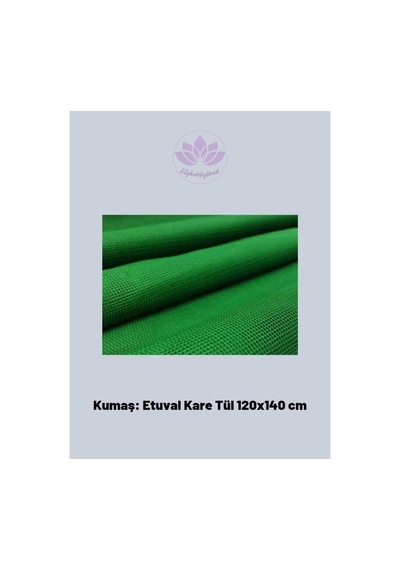 Tel Kırma Kına Seti Yeşil Renk Kare Tül, 3 Adet Taç Tel Kırma Teli Ve Büyük Yaylı Kasnak - 87381174