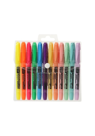 Kraf 340/345 Fosforlu Kalem Tipi 6 Pastel 6 Parlak Renk Çok Renkli