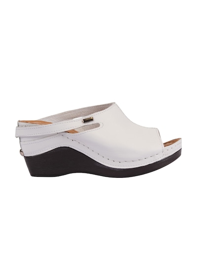 Napa Shoes Ortopedik Konforlu Dolgu Topuk Ayarlanabilir Açık Burun Terlik Napa-1001 Beyaz