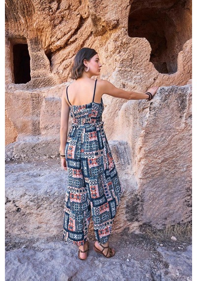L'ombre Etnik Desenli Tulum Lacivert