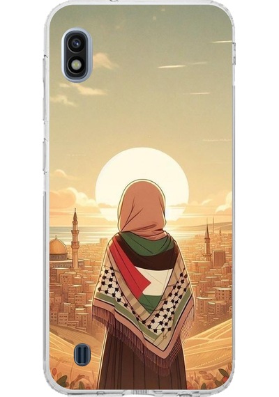 Samsung Galaxy J8 - A6 Plus Uyumlu Filistine Özgürlük Kız Baskılı Silikon Kılıf Renkli