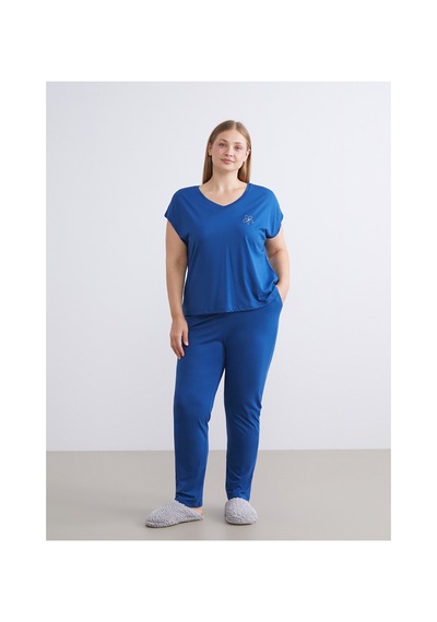 Lcw Dream Mavi V Yaka Modal Karışımlı Kadın Pijama Takımı