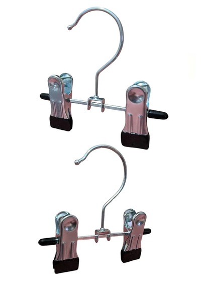Ayarlanabilir Mandallı, Krom Metal Eşarp Askısı, Şapka Askısı \ 10 Adet \ 12 Cm Krom