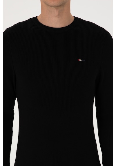U.S. Polo Assn. Erkek Slim Fit Bisiklet Yaka Siyah Basic Kazak 50313667-VR046