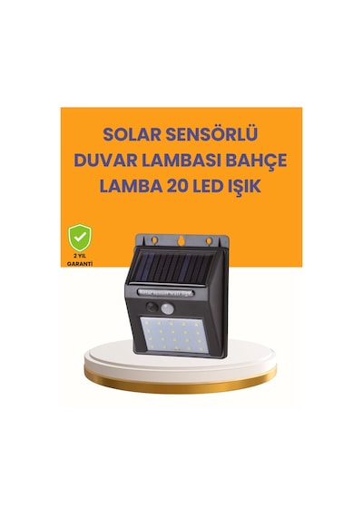 20 Led Güneş Enerjili Hareket Sensörlü Dış Mekan Duvar Lambası Çok Renkli