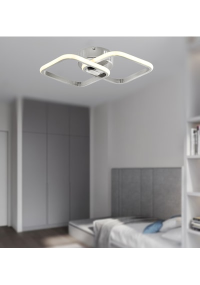 Tt405-2-kr Tt Ayd Krom Kaplama 2 Li Kare 3 Renk Işık Led Aviz Krom