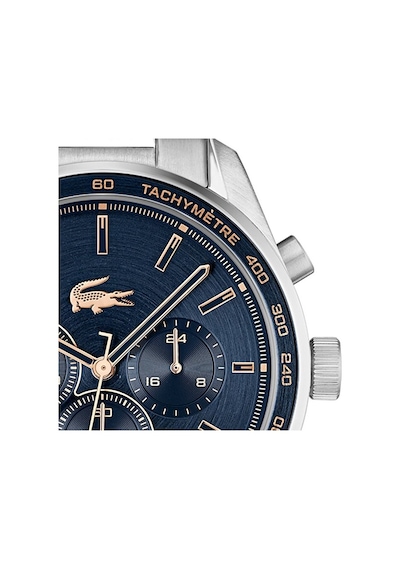 Lacoste 2011380 Quartz Çelik Gri Mavi Kadran 42 Mm Erkek Kol Saati