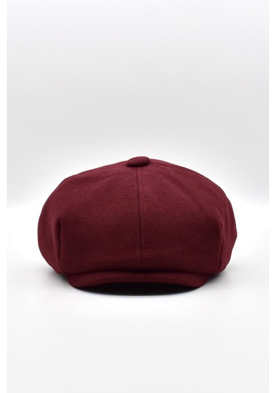 Külah Erkek Dökümlü Kışlık Newsie Kasket Premium Irish Flat Cap Şapka - Bordo