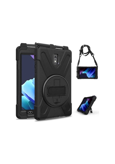 Galaxy Uyumlu  Tab Active 3 T577 Ata Defender Tablet Silikon - Siyah Arka Kapak