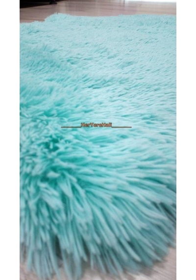 Doğuş Tavşan Tüyü Turkuaz Post Halı 100 x 140Cm
