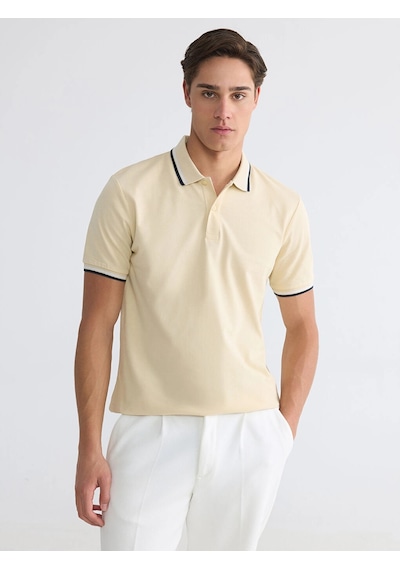 LC Waikiki Lcwaıkıkı Classic Bej Polo Yaka Pike Erkek Tişört Beıge
