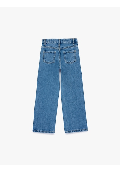 Koton Pamuklu Cepli Normal Bel Loose Fit Geniş Paça Jean Pantolon Orta İndigo 6skg40022ad İndigo Koton Pamuklu Cepli Normal Bel Loose Fit Geniş Paça Jean Pantolon Orta İndigo 6skg40022ad İndigo