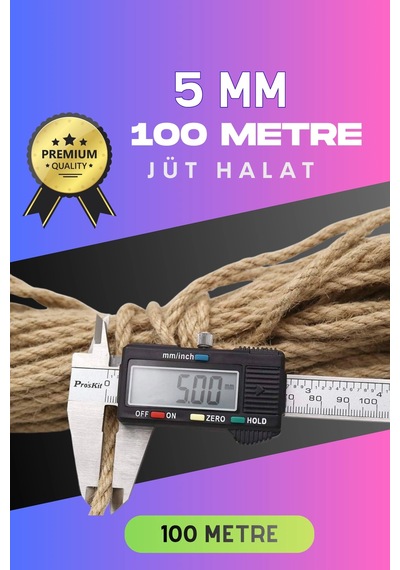 5 Mm 100 Metre Jüt Halat Dekoratif Hasır İp Urgan Süs Çeşidi