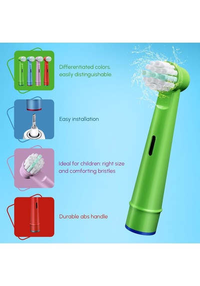 Braun Oral B İle Uyumlu 8 Adet Elektrikli Çocuk Diş Fırçası Yedek Kafaları Diğer