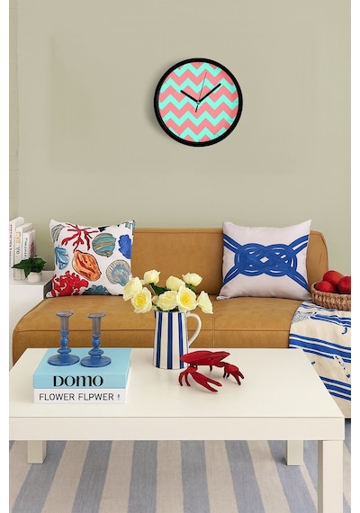 Geometrik Desenli Modern Duvar Saati - 30cm - Önü Camlı Siyah Kasa - Sessiz Mekanizma-jh0554 Siyah