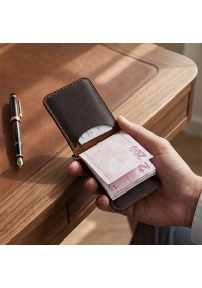 Parla Leather Cavana El Yapımı Hakiki Deri Erkek Cüzdan Taba
