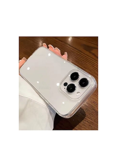 Fibaks iPhone 15 Pro Uyumlu Kılıf Kamera Korumalı Şeffaf Ultra Ince Esnek Renksiz Silikon Kapak