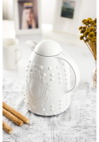 1 Lt Isı Yalıtımlı Çay Ve Soğuk Su Termosu Beyaz-6014